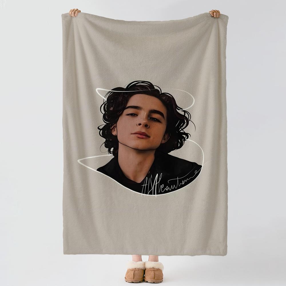 Celebrity T-Timothee Chalamet-t Throw Thick Comfort Flannel Quilt, Multi-scene Use Indoor Outdoor Daily Nap