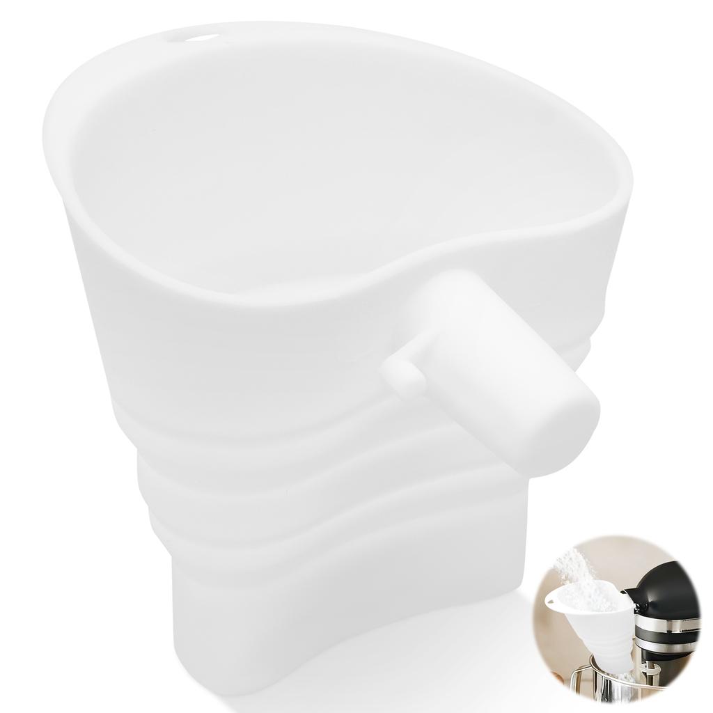 1/2 Pcs Silicone Flour Funnel Tilt Head Stand Mixer Powder Funnel Foldable Flour Funnels for 4.5–5 Qt Baking Kitchen Accessories