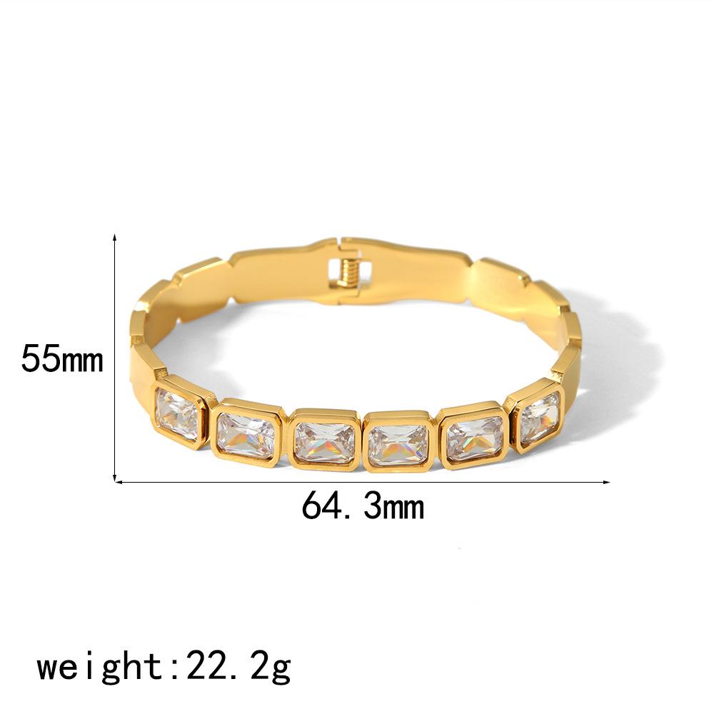 New Stainless Steel 18k Gold Inlaid Zircon Bracelet, High-end Personalized Fashion Bracelet, Bracelet.