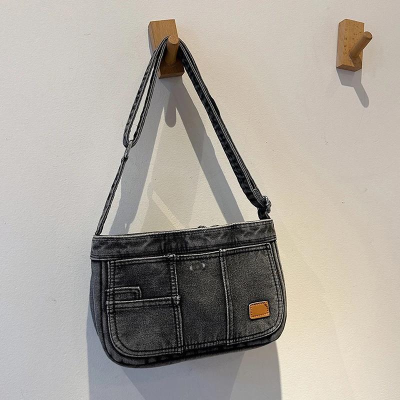 Denim Shoulder Bag for Women  Small Backpack  Shopping Bag  Student Retro Bag  Girl and Old  Korean Fashion  New