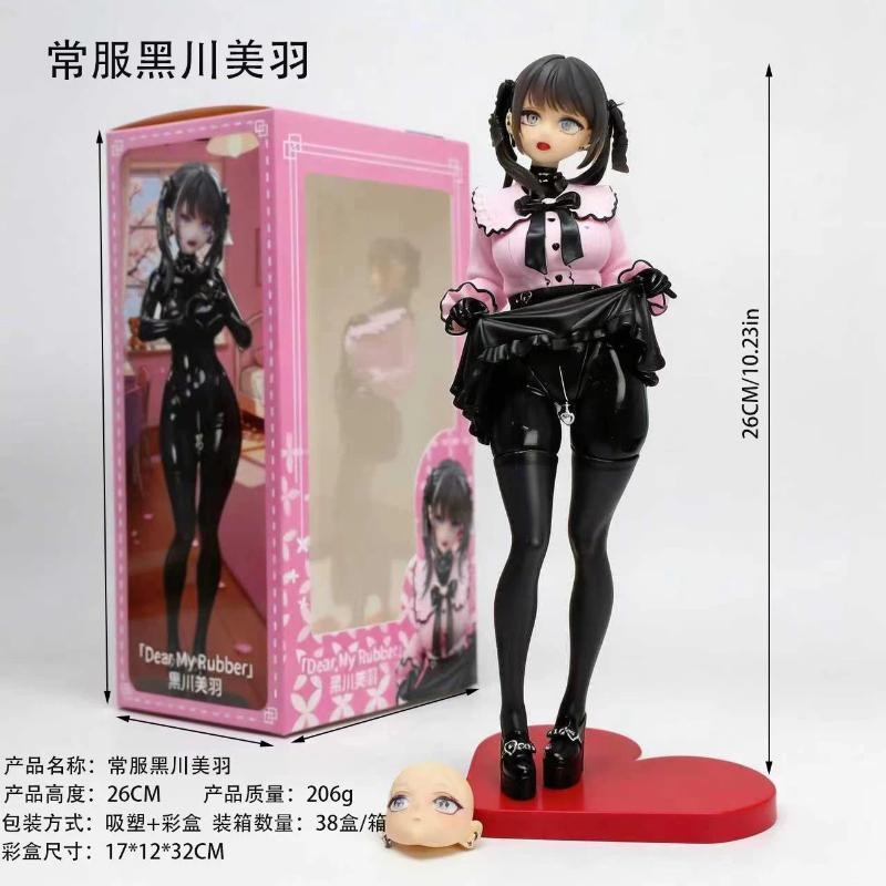 

New 26cm Miu Kurokawa Full Painted Gk Statue Interchangeable Face Anime Figure Desktop Ornament Gift For Anime Fans