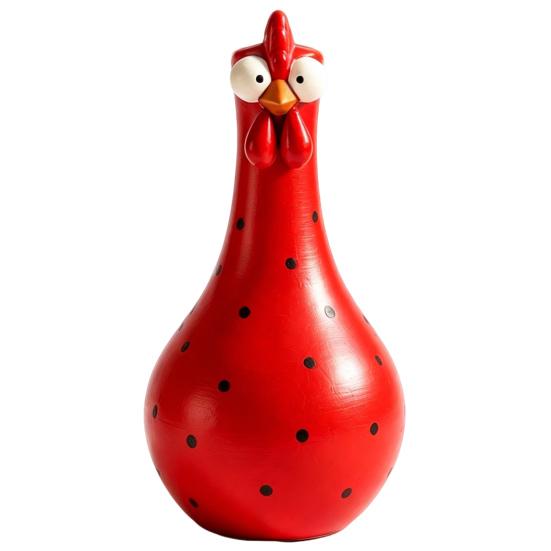 Weather Resistant Garden Art Resin Big Eyed Chicken Vase for Flowers, Cute Animal Planter, Small Flower Decorative Figurine Home Pot, Statue