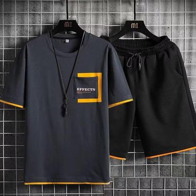 2023 Men's Summer Casual Sports Two-Piece: Short-Sleeve Tee & Hong Kong Style Shorts