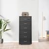 6-Tier Black Metal File Cabinet with Lock & Wheels, Vertical Filing Storage for Home Office, Modern Steel Cabinet, 28x41x69cm