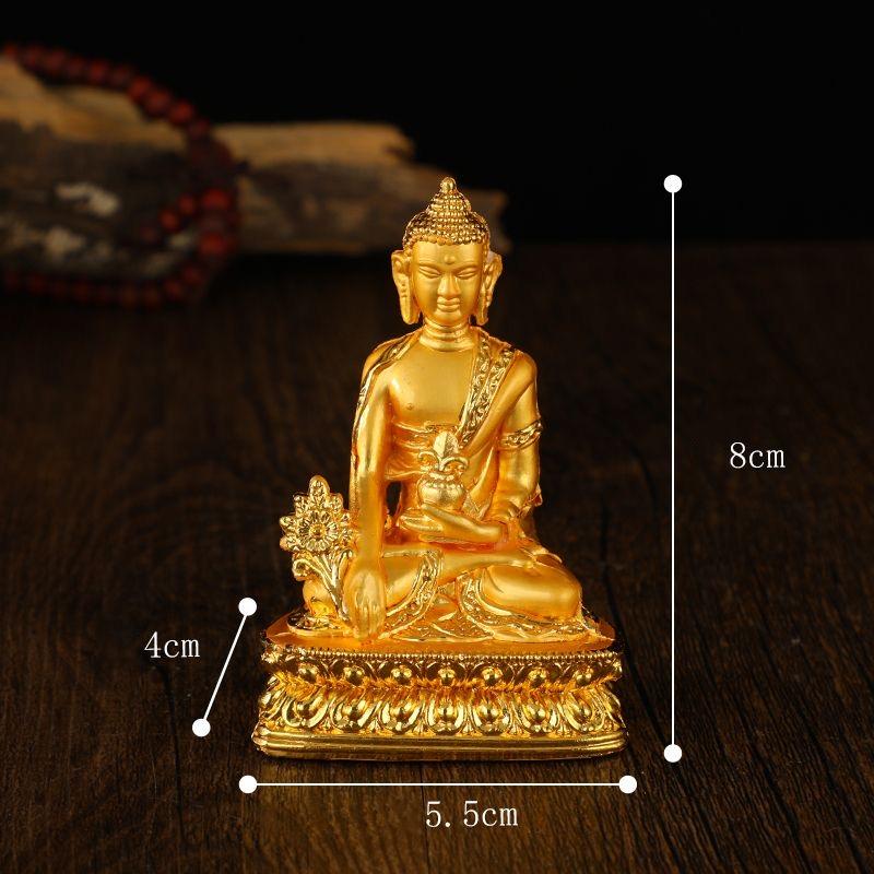 Tibetan Miniature Buddhist Figures Golden Engraved Variety Shapes Alloy Handicraft Tantric Home Gift Altars Desktop Decorative