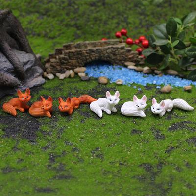 1/3/6 Stück Mini Fuchs Figuren Harz Miniatur Füchse Landschaft Fuchs Figur Party