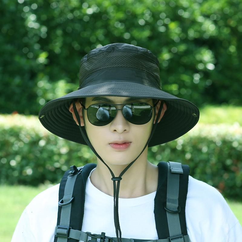 Hat men's summer tide cycling sun hat mountaineering big edge sun hat travel bucket hat beach sun hat