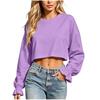 Women's Oversized Cropped Neck Sweatshirt for Casual Daily Wear