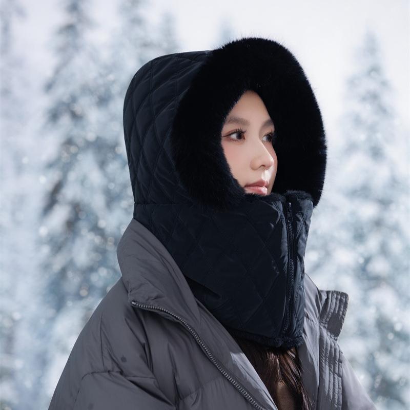 Cold and Warm Lei Feng Hat Women's Autumn and Winter Cycling Windproof Ear Protection Cotton Hat Northeast Outdoor Scarf Ski Hat