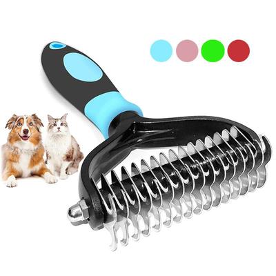Haustier-Hundekamm, Haarentferner, Katzenkamm für langes Haar, lockige Hunde, Katzen, Entfernung der Unterwolle, Haustierbürste, Rechen, Demattierungsbürste, Hundezubehör