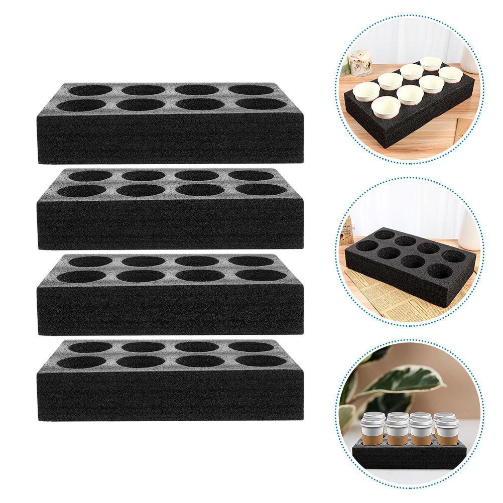 

4Pcs 8-Holes Cup Holder Tray Beverage Packing Stand Anti-Spill Design Suitable for Outdoor Indoor Use Drink Carrier for Delivery other