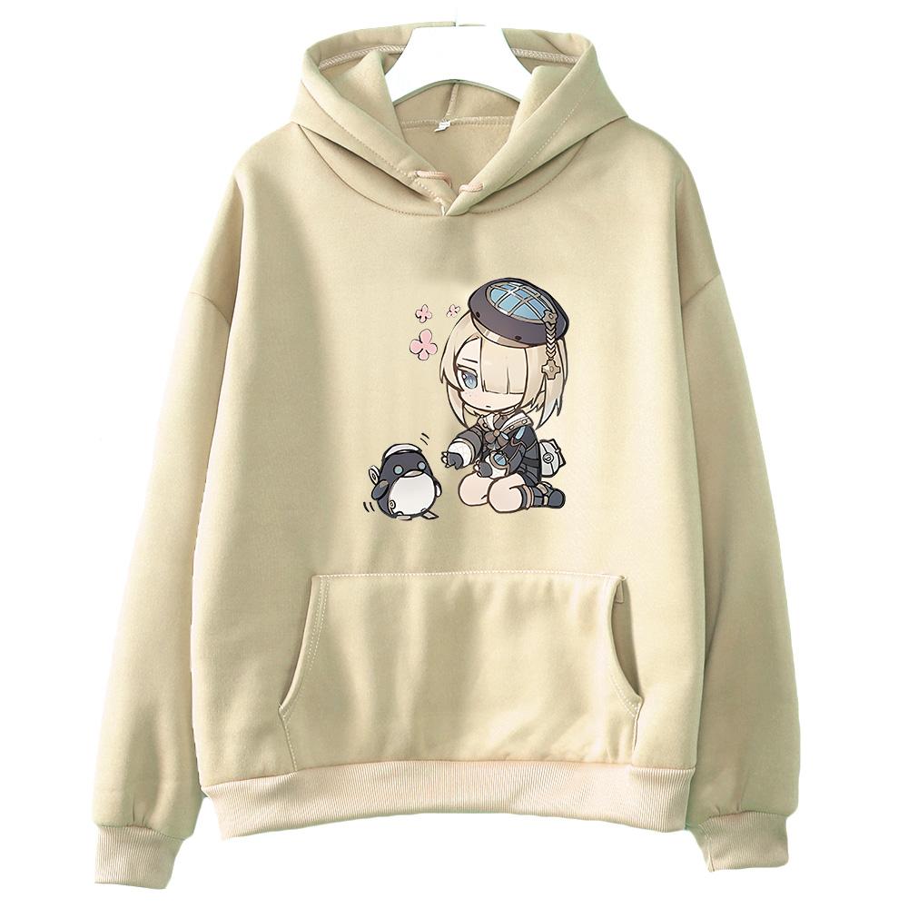 Genshin Impact Freminet Hoodie Women/Men Aesthetic Graphic Sweatshirt Unisex Funny Anime Clothing Fleece Vintage Pullovers Korea
