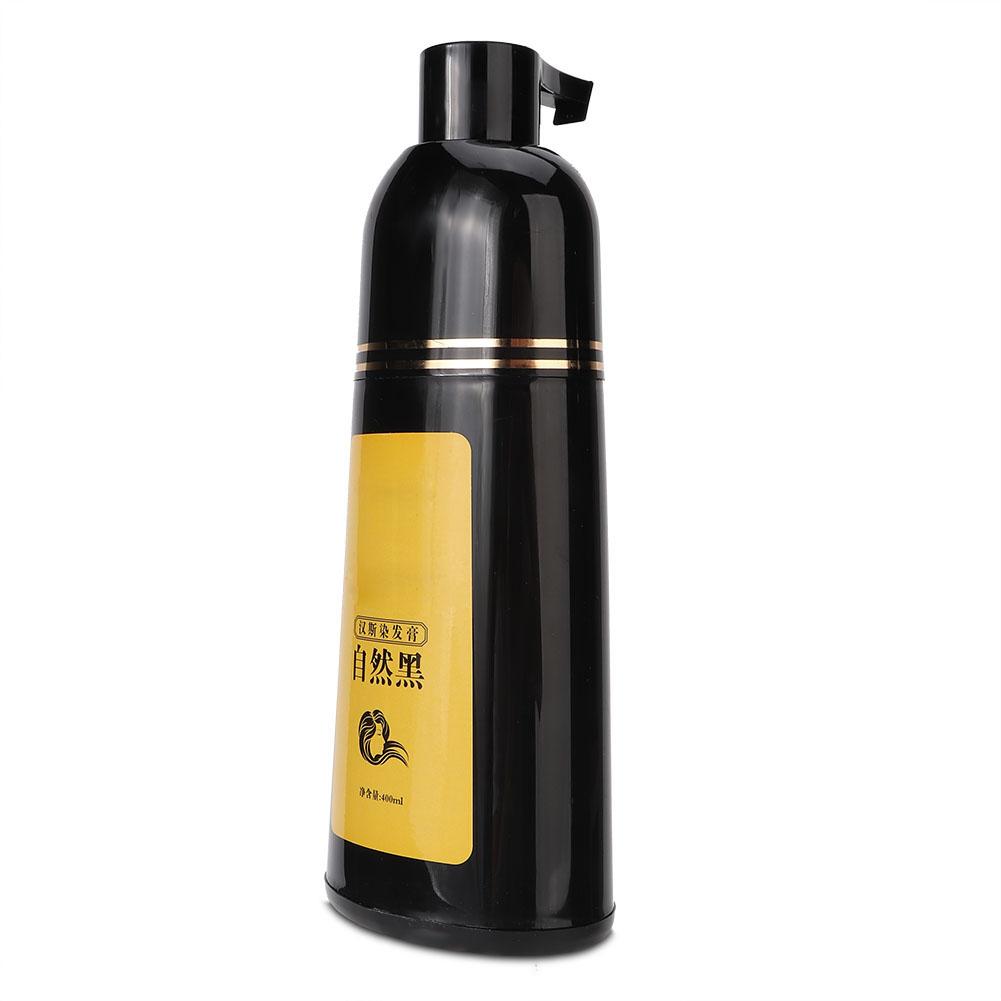 400ml Natural Plant Black Hair Shampoo Hair Dye Black Coloring Shampoo Hair Care ShampooBlack 400ml