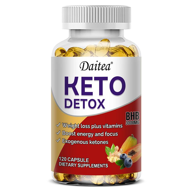 Keto Dietary Supplement, With Psyllium Powder, Acai Berry Fruit Extract, 120 Softgels Per Bottle 120 Capsules