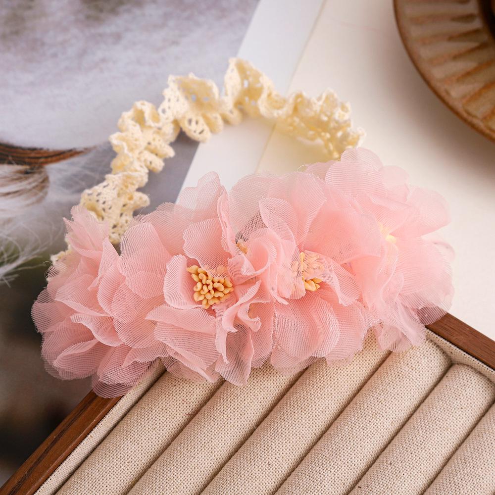 Korean Style Mesh Flower Baby Headband - Children's Princess Headdress for Birthdays and Photos