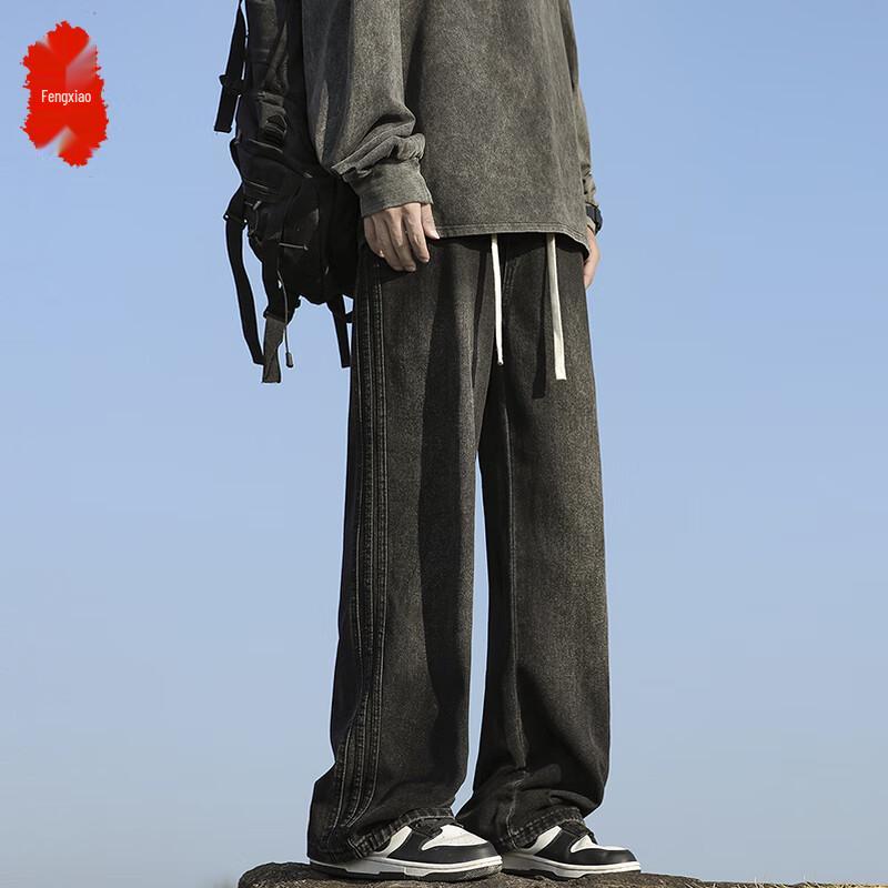 

Мужские джинсы из винтажного выстиранного денима прямого кроя M