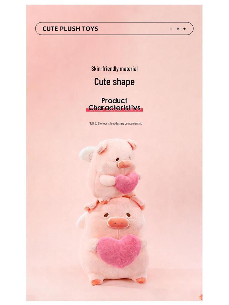 Süße Herzschwein Plüschpuppe - Entzückendes umarmendes Schwein Spielzeug für Mädchen