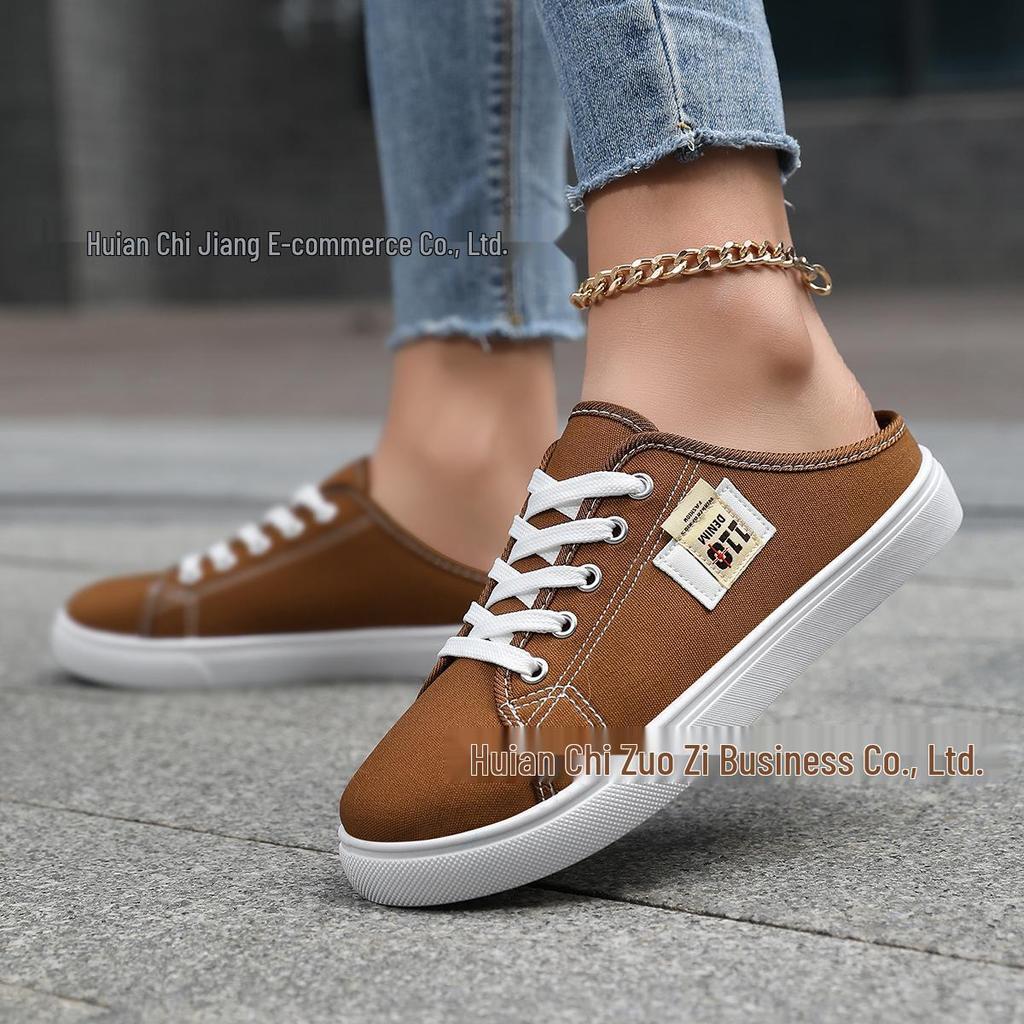 Spot Canvas Slip-On Spring White Flat Shoes