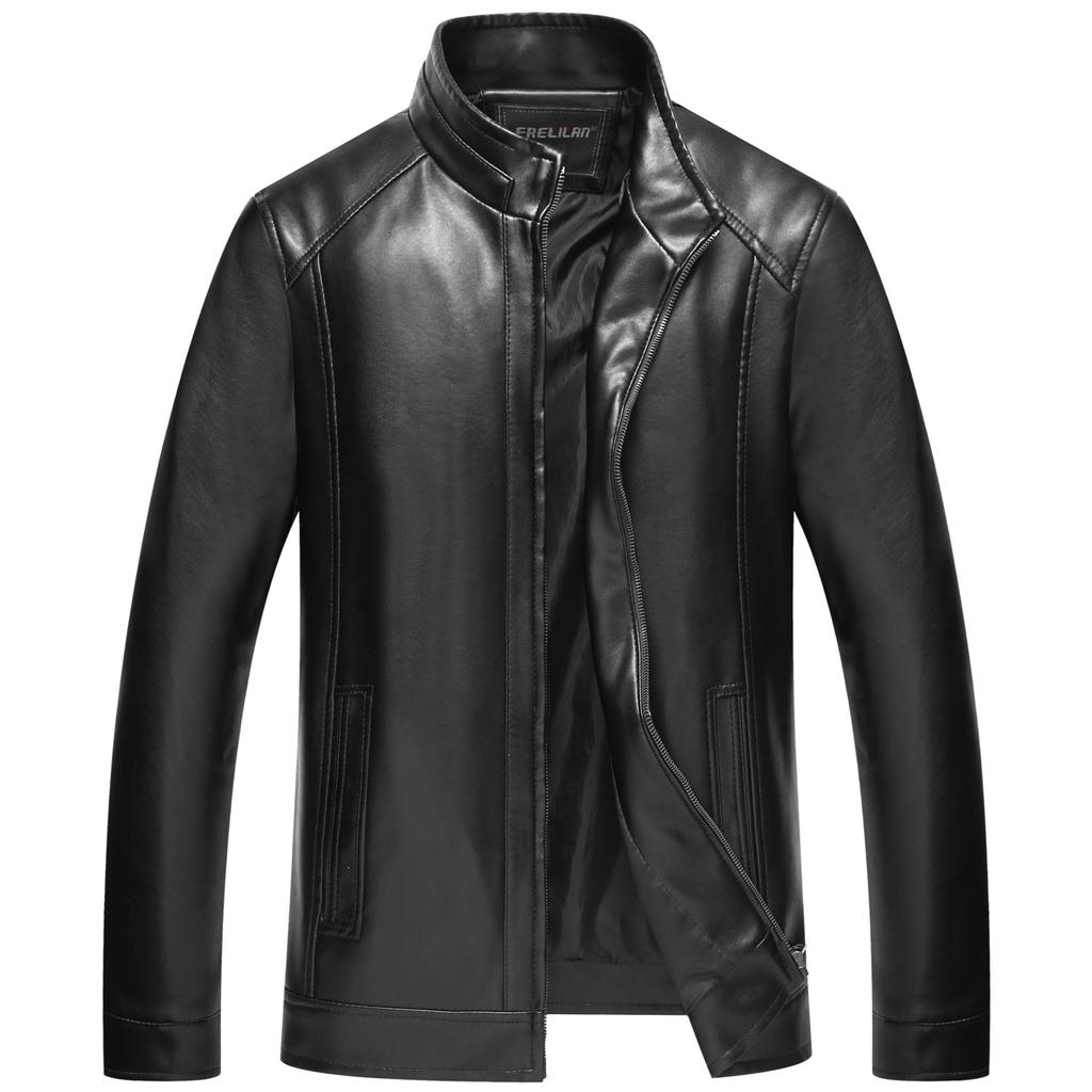 Buy Men Motorcycle Jacket Leather Long Sleeve Autumn Winter Coat Club