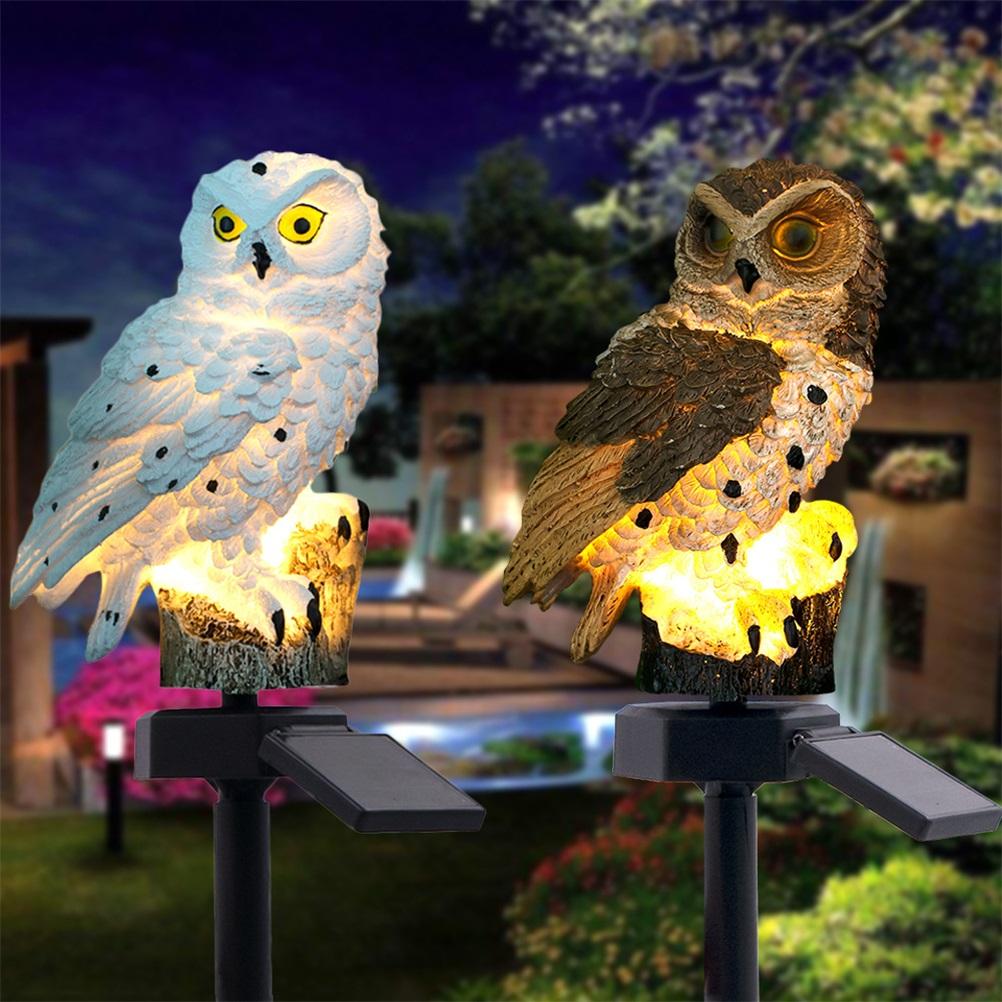 Garden Solar Garden Lights Waterproof Owl Shape LED Landscape Lawn Light Fence Lamp Pathways Yard