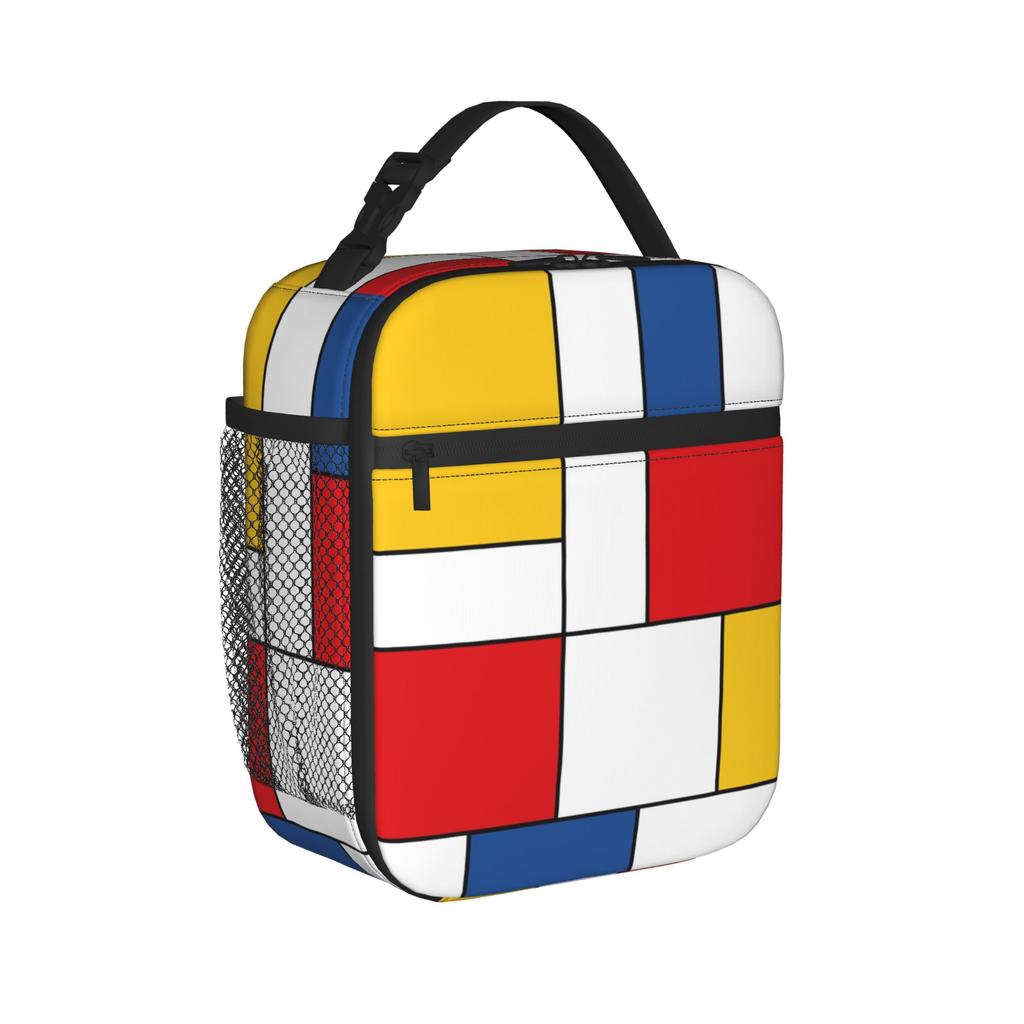 Piet Mondrian De Stijl Insulated Lunch Bag for Men Women Food Bag Portable Cooler Thermal Bento Box For Picnic