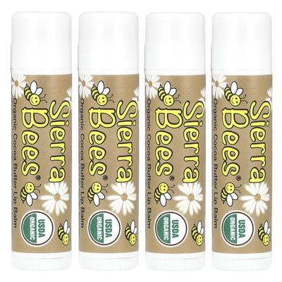 Organic Lip Balm, 4 Pack, 0.15 Oz (4.25 G) Each