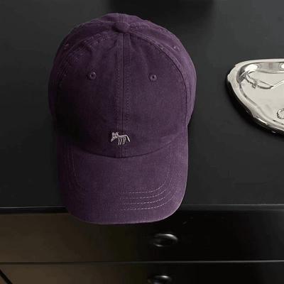 High Quality Purple Fox Baseball Cap Cute Versatile Men's and Women's Four Seasons Street Fashion Cap Showing Small Face