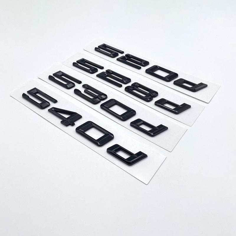 Old Glossy Black Number Letters 520d 525d 528d 530d 535d 540d Emblem Sticker For BMW 5 Series E39 E60 E61 F07 F10 F11 G30 G31