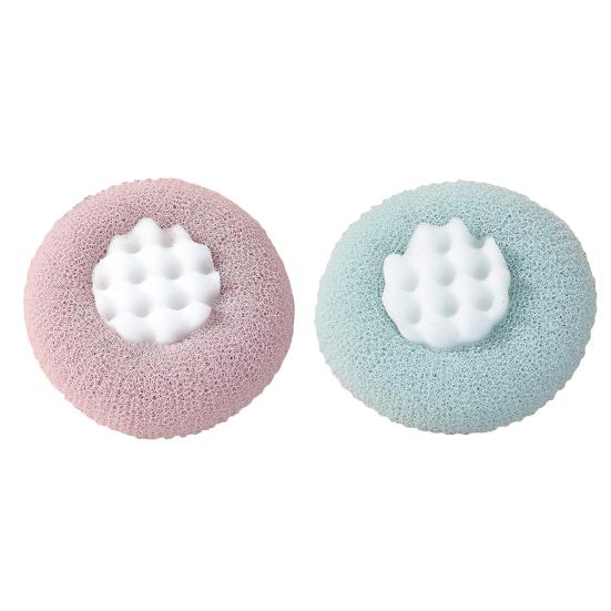 2 Stück Badekugel Super Weich Sonnenblume Saugnapf Badebürste Sanfte Beruhigende Massage Stressabbau Badezubehör