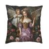 Victorian Angel And Flowers Cushion Covers Sofa Living Room Square Throw Pillow Case 45X45