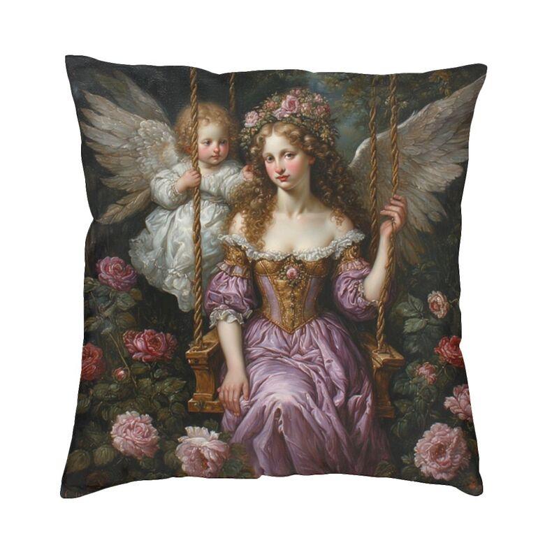 Victorian Angel Square Pillow Cover Home Decorative Vintage Angel Cushion Cover Throw Pillow For Sofa Double-Sided Printing