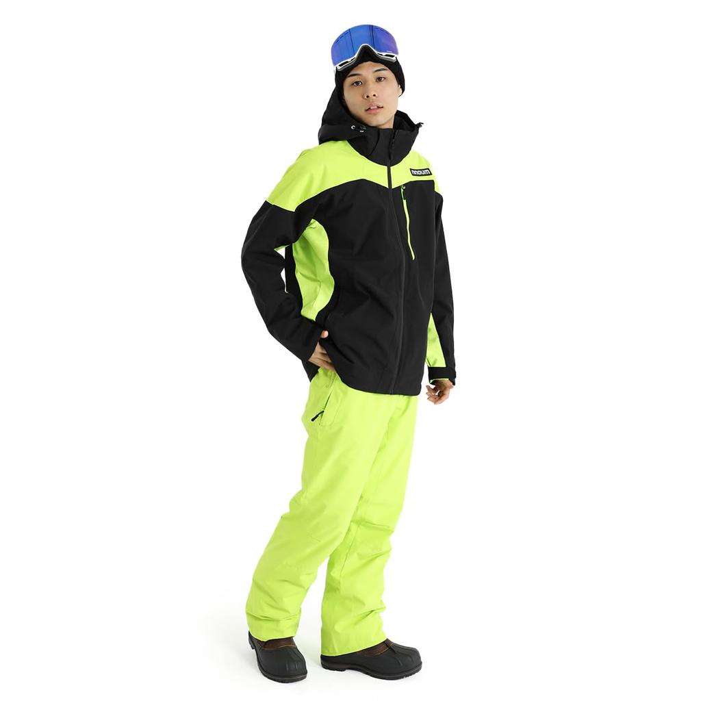 NNOUM Ski Wear Top and Bottom Ease of Water Resistance Available In a Variety of Colors Men's Set, Movement, 10,000ml, Lightweight, Warm, Hooded,