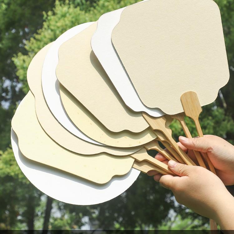 Thickened Xuan Paper Round Fan - Blank Lacquer Fan Kit for Chinese Painting & Calligraphy, Ancient Style, Double-Sided, Ideal for Children