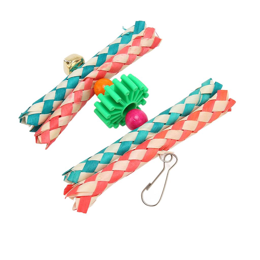15pcs Bird Swing Chewing Toy Colorful Bite Resistance Parrot Swing Toys Set for Finch Budgie