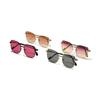 Framed Glasses Men'S Face Covering Metal Retro Sunglasses Women'S Big Face Plain Cat Eye Sunglasses