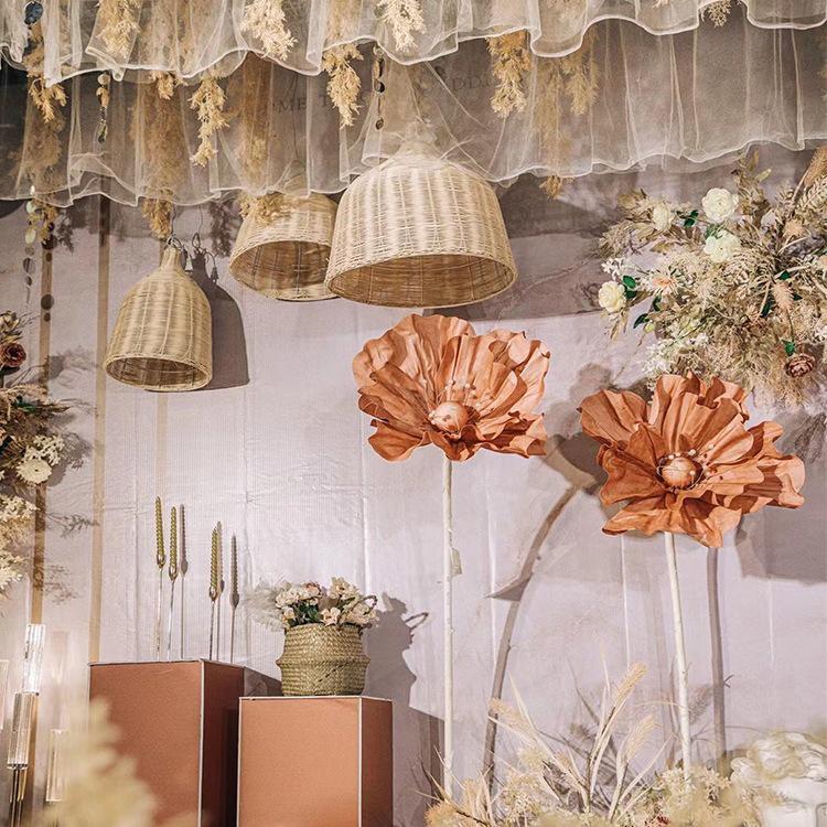 Wedding Aisle Floral Decorations: Foam, Silk, and Mesh Flower Arrangements