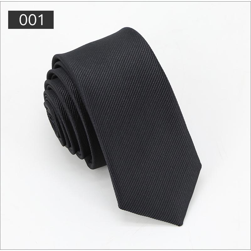 2025 Men's Solid Color Twill Jacquard Tie - Fashionable, Handmade Narrow Design