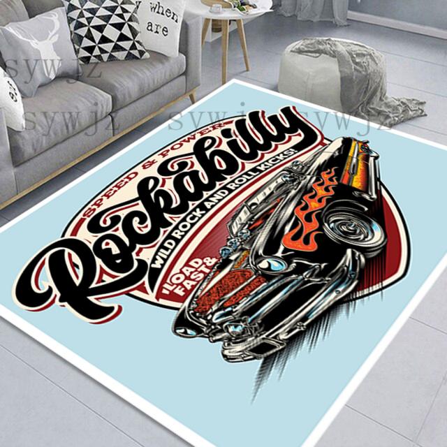 Retro Motorcycle Area Rug Carpet Moto Fans Non -Slip Large Door Step Mat Bathmat For Living Room Bedroom Entrance Home Decoration