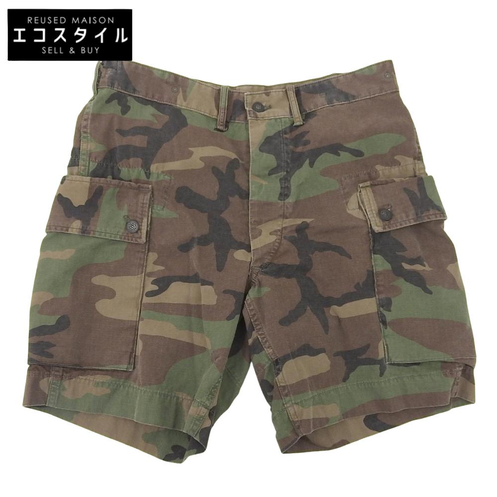 RRL Men's Camouflage Cotton Cargo Shorts, Brown/Green, Size 32 Bottoms 32 Brown / greenUsed