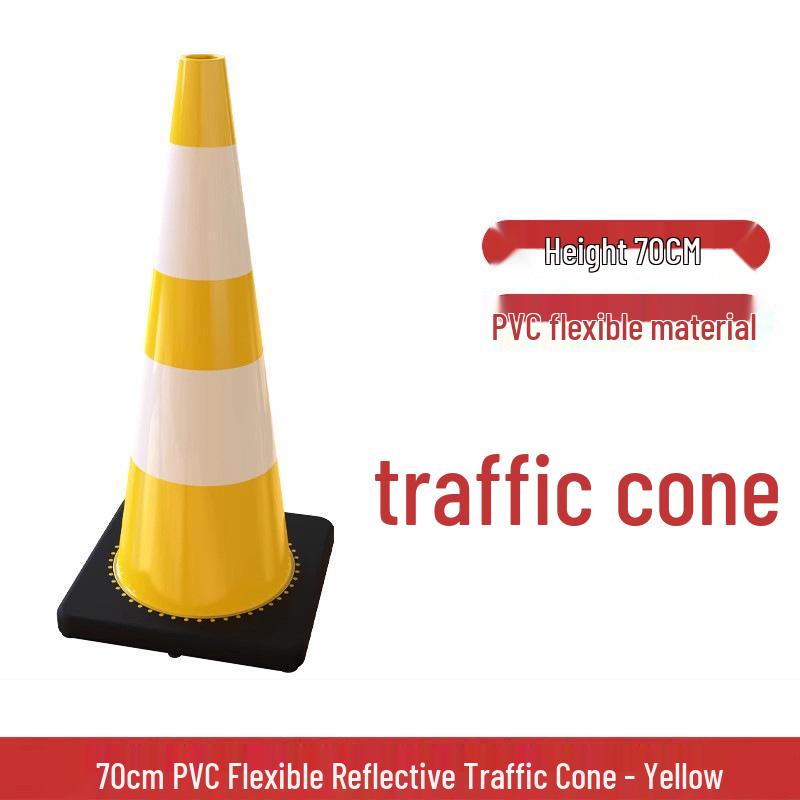 70cm PVC Reflective Traffic Cone - Road Safety Warning Cone & Barrier