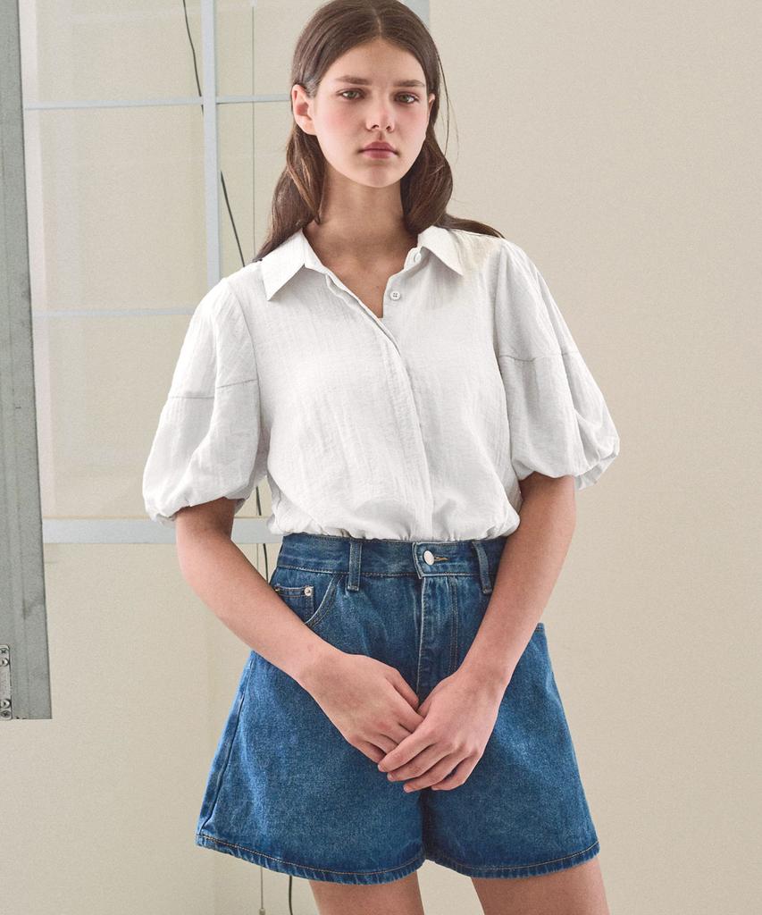 SLOWLOLLI Roen Volume Puff Blouse_2 Colors