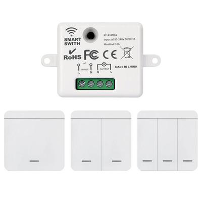 Wireless Smart RF 433Mhz Wall Panel With Remote Control 1/2/3Gang Mini Relay Receiver Home Led Light Lamp Switch 5A 110V 220V