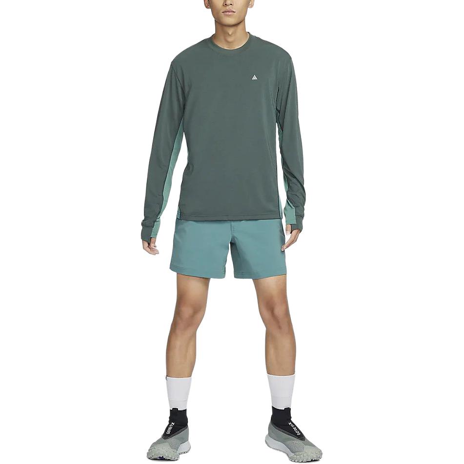 Nike ACG Goat Rocks Dri-Fit Solid Crew Neck Casual Quick-Dry Sun Protection Long Sleeve T-Shirt Men Tops Green FN8395-338