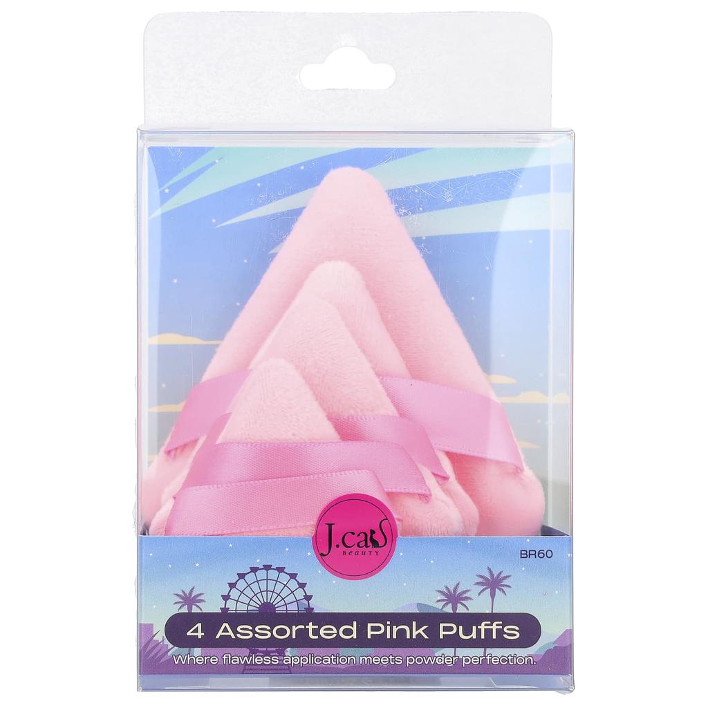 J.Cat Beauty, Assorted Pink Puffs, BR60, 4 pcs