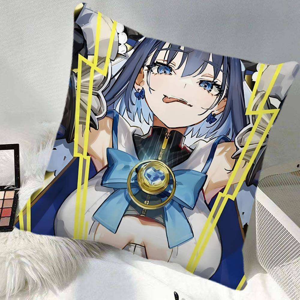 Anime OOuro Kronii Pillow Case Square Pillow Bedroom Sofa Leisure Comfort Cushion Car Home Decoration