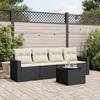 VidaXL Garden Lounge Set 5 Pcs with Cushions Black Braided Resin 3218676