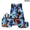 3D Animation Wukong Dragon Ball Super Student School Bag Backpack Lunch Bag Pencil Bag Three-Piece Set