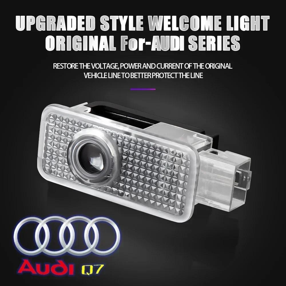 2Pcs Car HD Projector Lamp LED Auto Door Welcome Light For a2 RS A6L A7 A4L Q5 Q7 A8 Q3 S Line S3 S4 S7 S6 S8 A5 A3 A4 Quattro