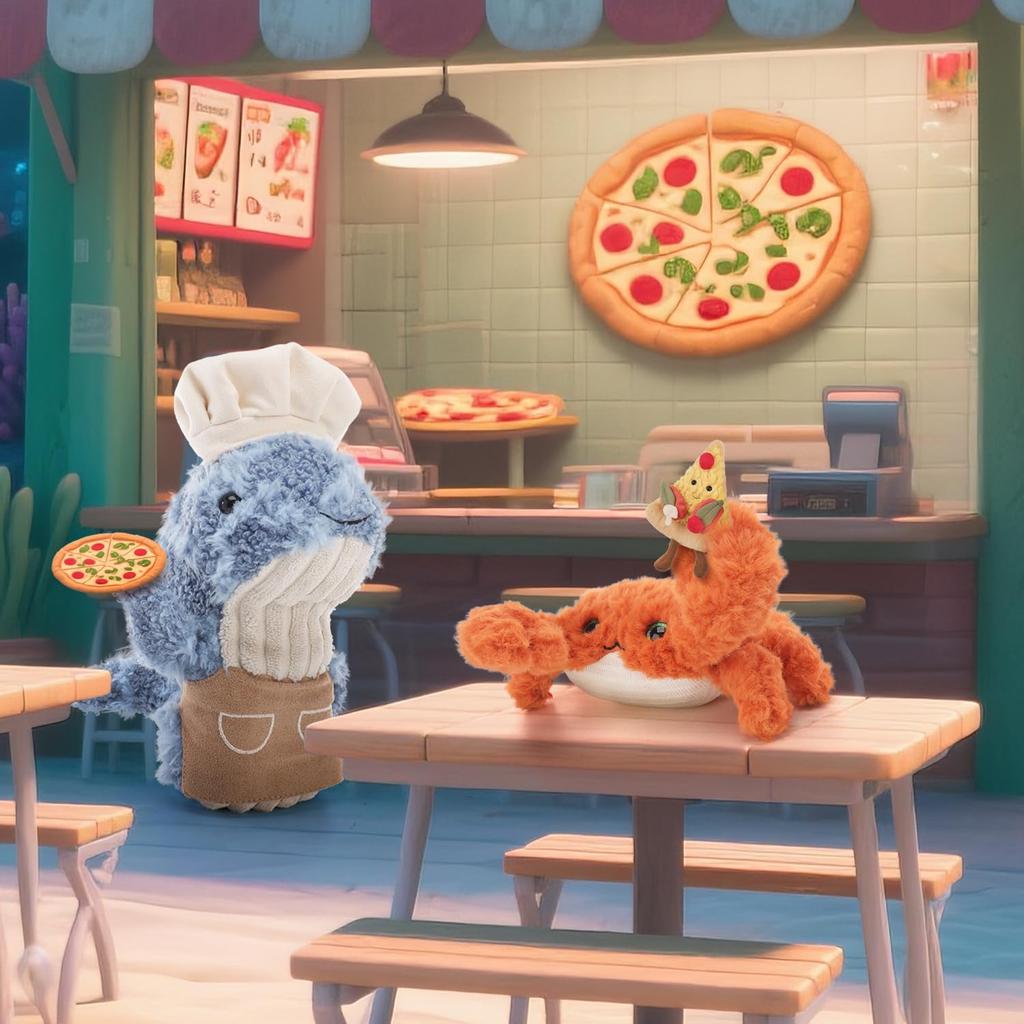 Apricot Lamb Cook Whale Plush Toy for Soft and Fluffy Cook Whale for Girls and 20cm Kids, Cute, Boys,