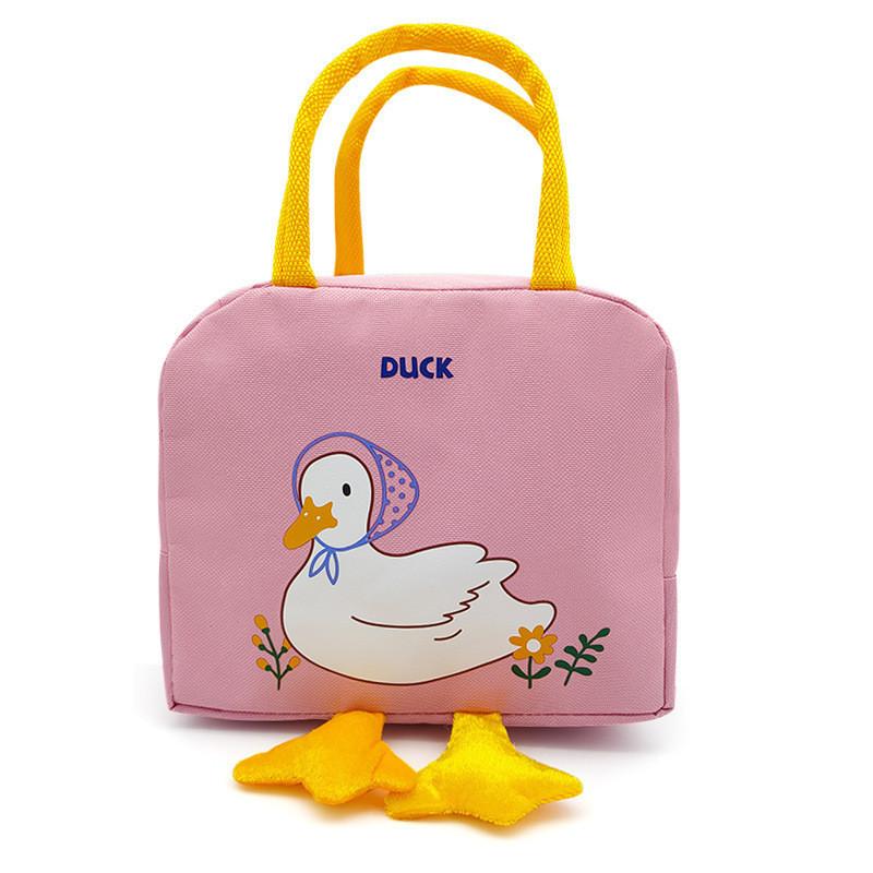 Fashionable Yellow Duck Bento Bag Polyester Cartoon Fun Lunch Bag For Students And Office Workers
